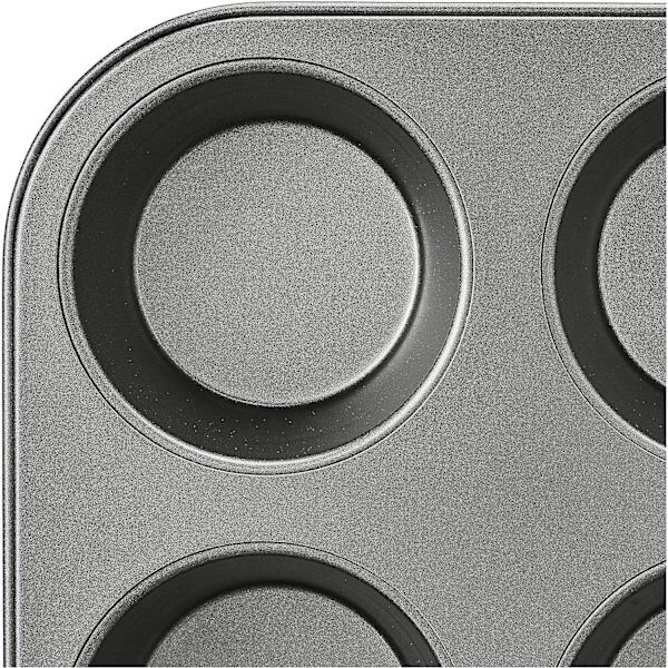 Basics Nonstick Rund Karbonstål Muffinform, 2-pack, Grå