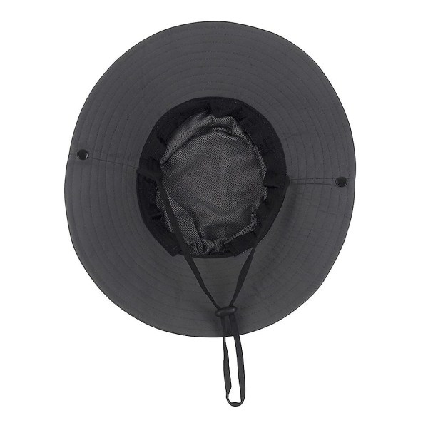 2 stk. Kvinners Utendørs UV-beskyttelse Foldbar Solhatt Mesh Bred Langs Strandfiskehatt Med Hestehalehull dark grey