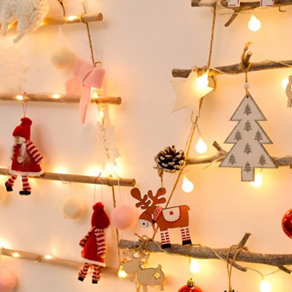 DIY Tre av tre til vegg - Julepynt til hjemmet - Nyttårsdekorasjon