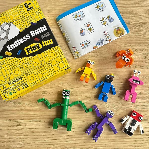 7 stk/sett Rainbow Friends Minifigur Samlet Mini Byggekloss Figurer Leker Til Barn Gutter Jenter Gave_suning