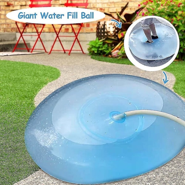 2 stk vannbobleballleketøy for barn oppblåsbar vannbobleballongballong strandballhage for utendørs innendørslek blue M