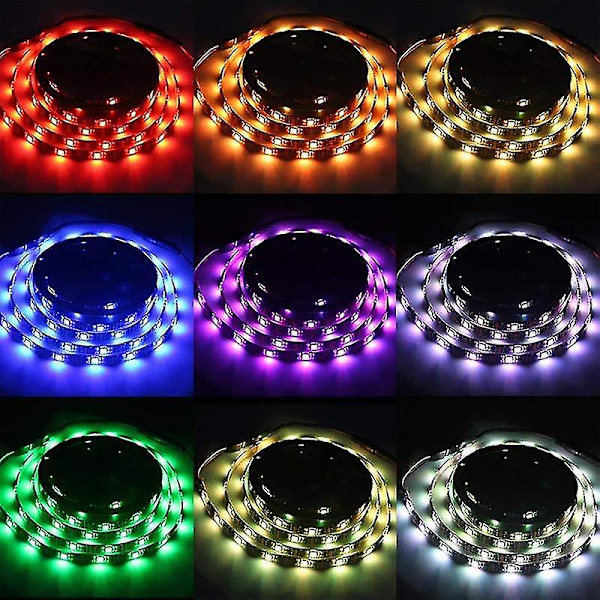 Fjärrkontroll Batteridriven LED-remsa med hög ljusstyrka IP65 Vattentät Dekoration DC 5V RGB 5050 TV-bakgrundsbelysning Rumsbelysning Väggdekor Compa 1M