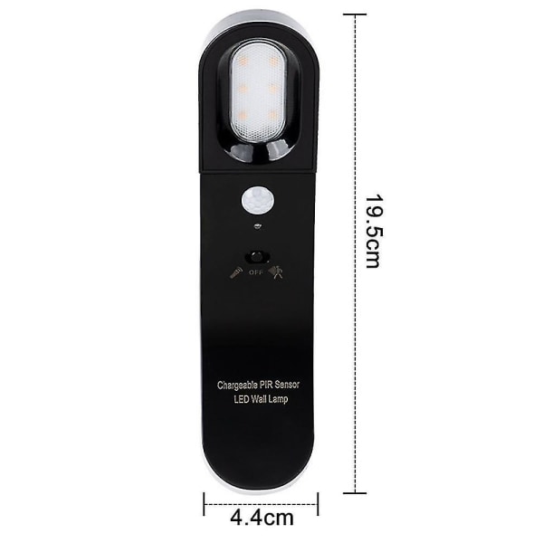 Menneskekrops Sensorlys LED Energibesparende Natlys Gang Aisle Infrarød Sensor USB Opladning Natlys