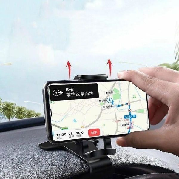 Dashboard Mobiltelefon Bilholder Klemme Montering Mobiltelefon Stativ i Bil GPS Støtte Montering til Iphone Samsung Bærbar Bilholder - Universal Bilholder