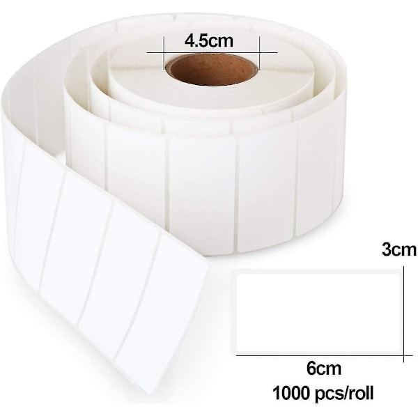 1000 st vita självhäftande etiketter, självhäftande kök etiketter vita självhäftande etiketter för kontor och kök sylt (60 * 30mm)