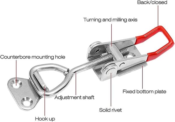 12 stk. Justerbar Toggle Latch Clamp Toggle, Toggle Latch Clamp 4001 100 kg/220 lbs Crday Gave