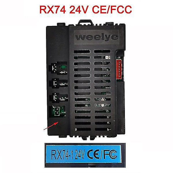 Elektrisk lekebil for barn med Bluetooth-fjernkontroll, kontroller med myk start-funksjon 2.4g Bluetooth-sender [xc] RX74 24V FCC