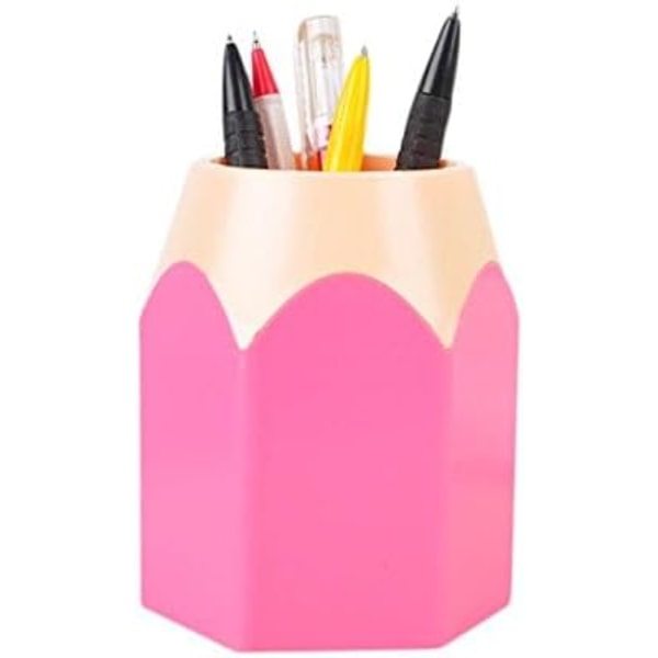 Penna Vas Blyertskruka Sminkborsthållare Skrivbord Skrivbord Tidy Organizer Förvaring av pappersvaror (rosa)
