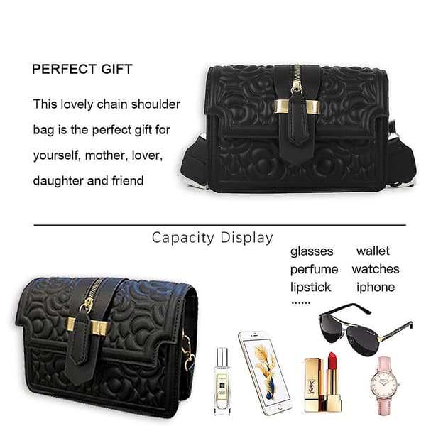 Moderigtige crossbody-tasker til kvinder - Klassiske firkantede klap-håndtasker black