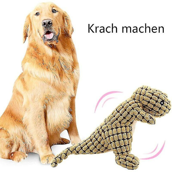 3511cm Dinosaurie Plysch Hund Tuggleksak För Valpar Små Medelstora Hundar (brun)