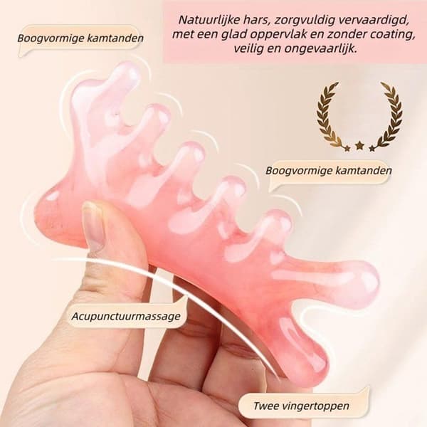 2-delt hovedmassagekam - 4-i-1 multifunktionel harpiks hovedbundsmassagekam - Kam...