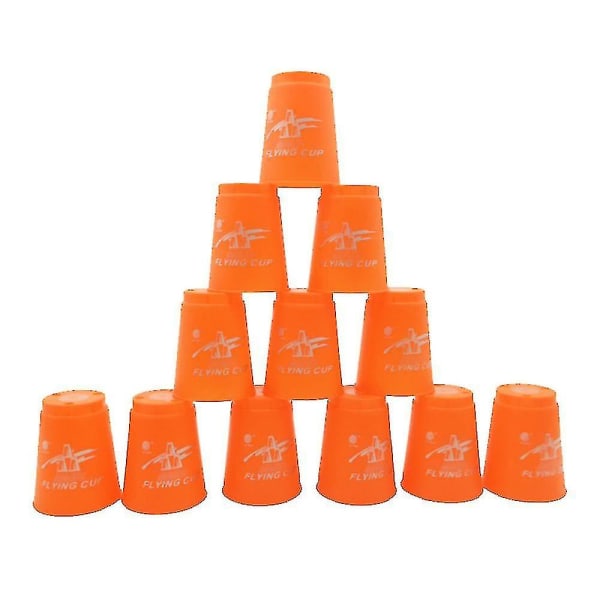 12 stk. Speed Cups spil Hurtigt spil Sport Flyvende stabling Orange