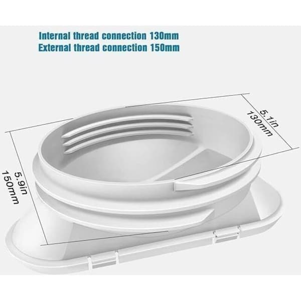 Anslutning för luftkonditioneringsslang - 150 mm diameter avgasrörsadapter för luftkonditioneringssystem