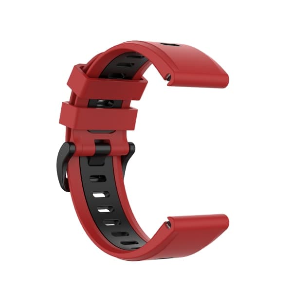 Garmin Fenix 5/6 armbånd Silikon Sort rød Black/red