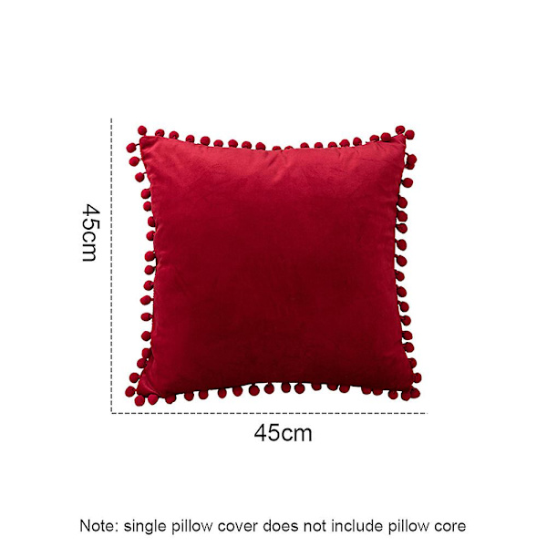 Enfärgad hårig kuddfodral i sammet, kuddfodral för soffa, säng, kuddfodral i stil 1 style1