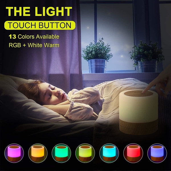 Nattlys, bærbar berøringslampe Nattbordslampe Oppladbar Dimbar øyepleielampe med fargeskiftende Rgb for baby barnerom/soverom/utendørs