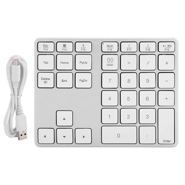 Mini numerisk knappsats för Bluetooth 3.0 aluminiumlegering inbyggt litiumbatteri