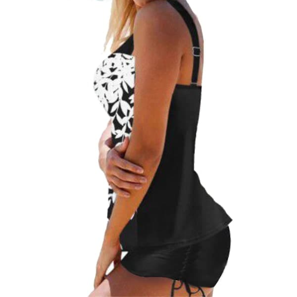 Tankini Badedragt Toppe Shorts Sæt til Kvinder Plus Size Hvid White S