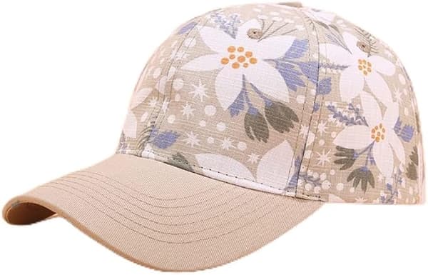 Blomstrete Caps Casual Baseballcaps for Kvinner Sommer Justerbar Spenne Solhatt 2
