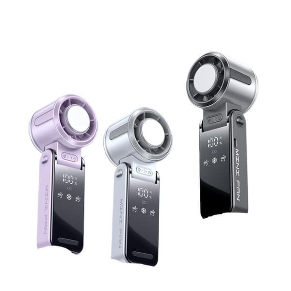 Mini Håndholdt Ventilator Multifunktionel Sammenklappelig Personlig Ventilator til Arbejde for B, Grå Grey