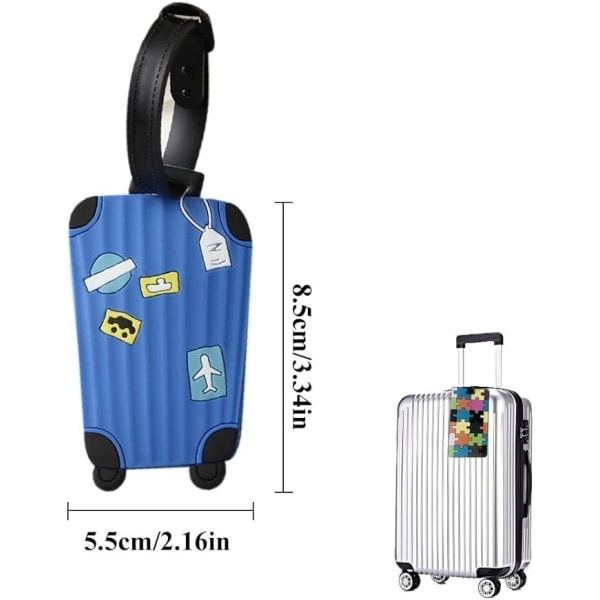 5 stk. Silikon Fly Bagasjelapper Boarding Bagasjelapp Farge