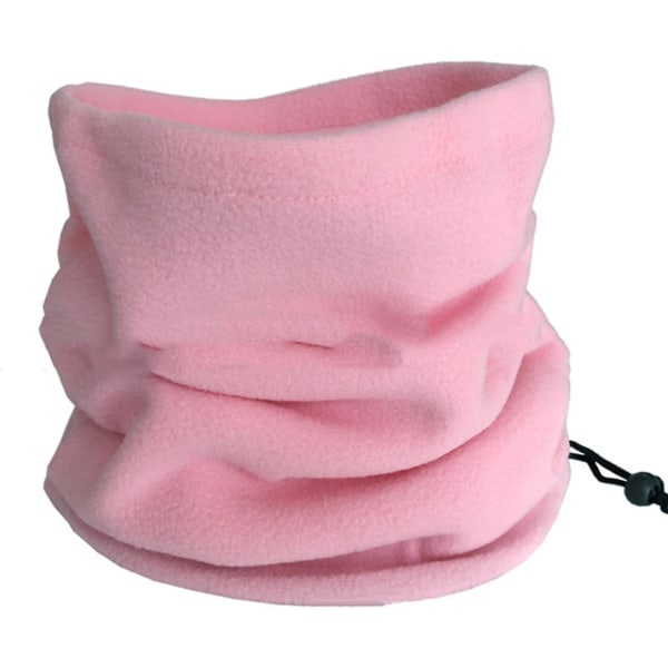 Unisex vinter utomhus enfärgad mjuk tjock fleece halsvärmare gaiter cover mössa Pink