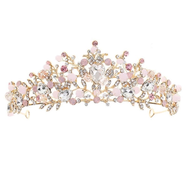 Flickor Crystal Tiara Princess Costume Crown Pannband Brudbröllop Handgjort hår