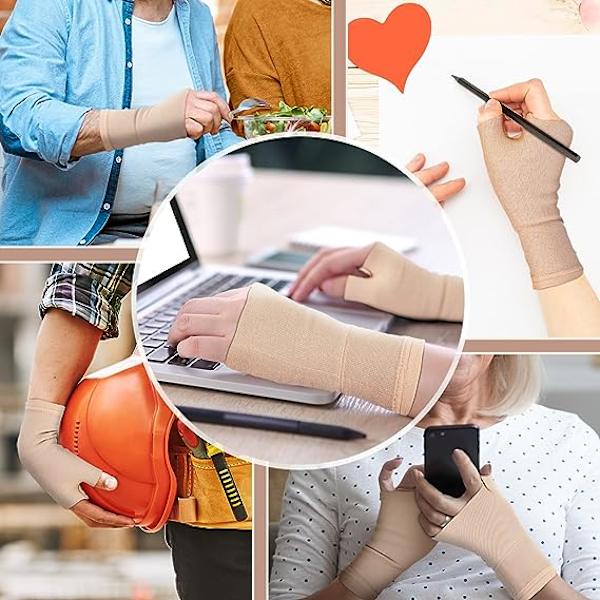 2 st kompressionshandledsstöd tumstödsskena andningsbar handledsstöd och tumstöd elastiskt handledsstöd handstöd för kvinnor män sport, M