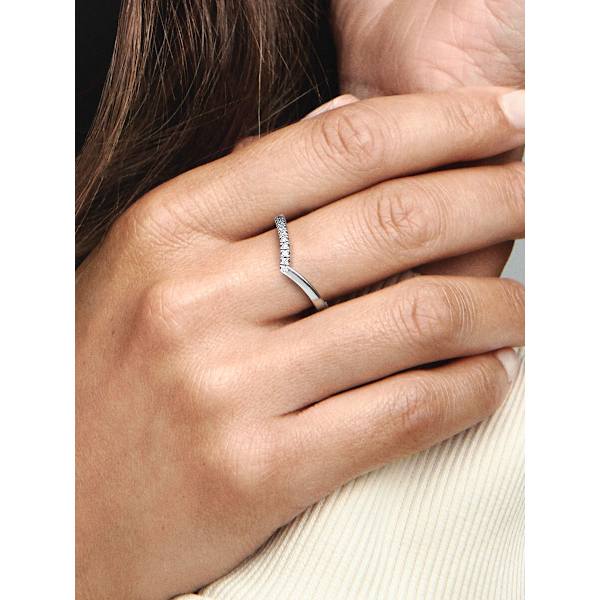 Pandora - P Timeless Wish Halvglitrende Ring - Sterlingsølv Circumference: 52mm