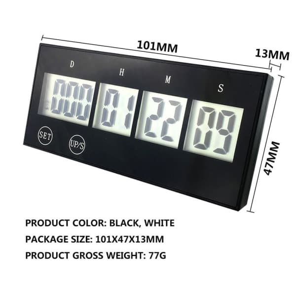 999 Dagars Nedräkningsklocka Elektronisk Digital Timer VIT Vit White