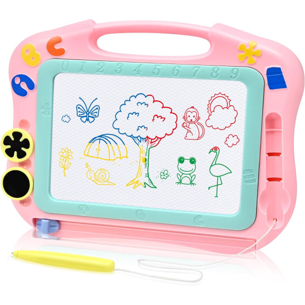 Tegnebrett magiske brett for barn, fargerikt, slettbart tegnebrett pedagogisk leketøy (rosa)