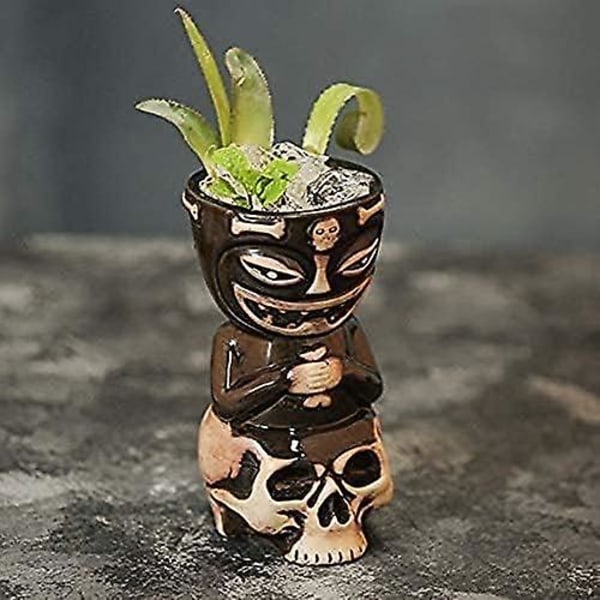 Tiki-krus Tiki Glass Skull Doll Krus Til Tiki Fans Collection,tiki Bar Party Barware,keramik,17,5 Ounces