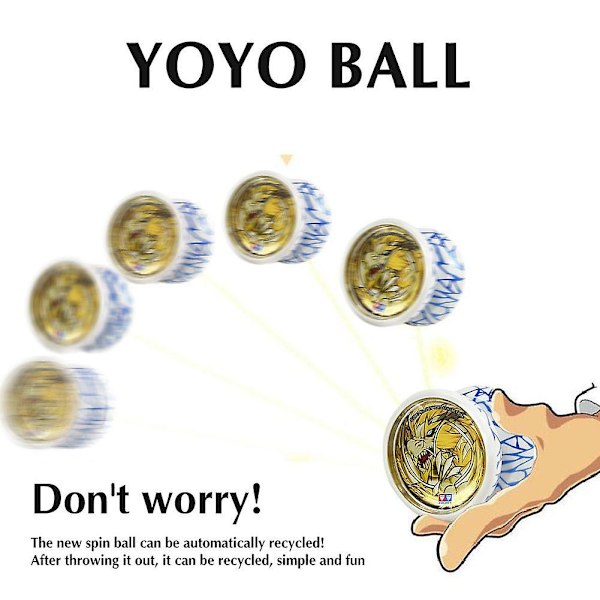 Yoyo - Barnens tecknade boll, Klassisk barndomssnurrande leksak, Cool, Responsiv, För nybörjare,