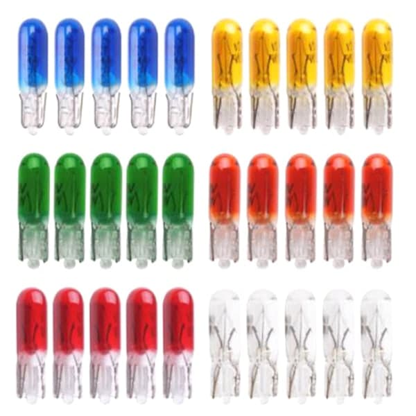 10 stk T5 12v 1.2w bil halogen instrumentlys Dashboard pære Ed
