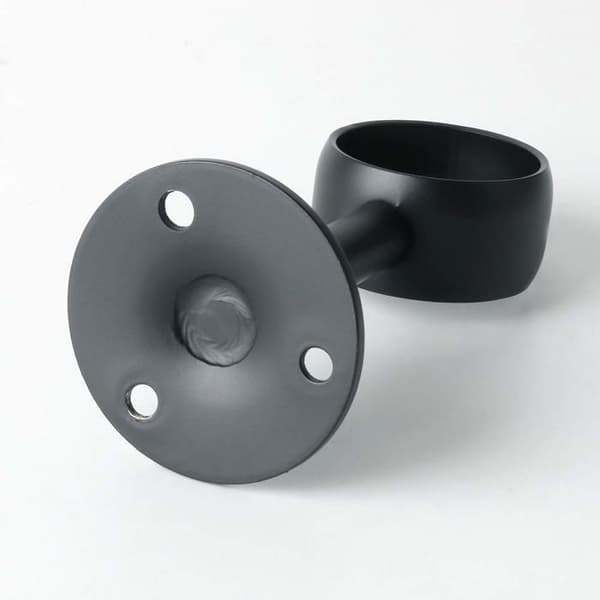 Gardinstångsfäste, garderobsstångsfäste med skruvar, takmontering, matt svart rostfritt stål, 32 mm diameter, 2 stycken
