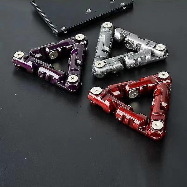 Infinite Flip Fidget Toys, metalltrianglar sensorisk handfidgetleksak för vuxna barn ångest stresslindrande leksak grå