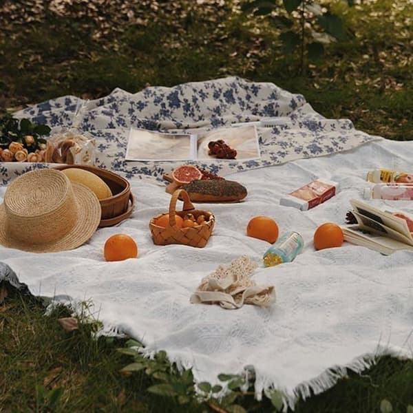 Picnicmåtte, campingmåtte, strandtæppe, picnictæppe, underlag, 1 stk (pink, 130 x 180 cm)