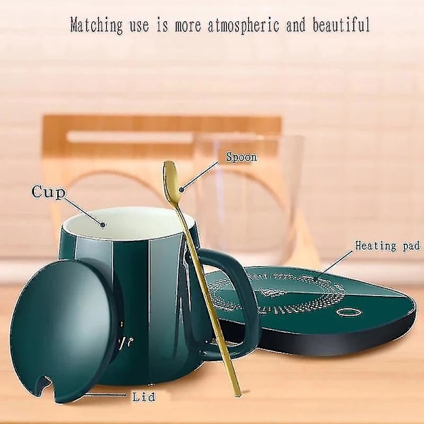Kaffe Kops Varmer Pad Kop Varmer Coaster Konstant Temperatur Opvarmning Usb Elektrisk Kops Måt Sæt Mælk Te Vand Hjem Kontor Gave Green Pad (No Cup)