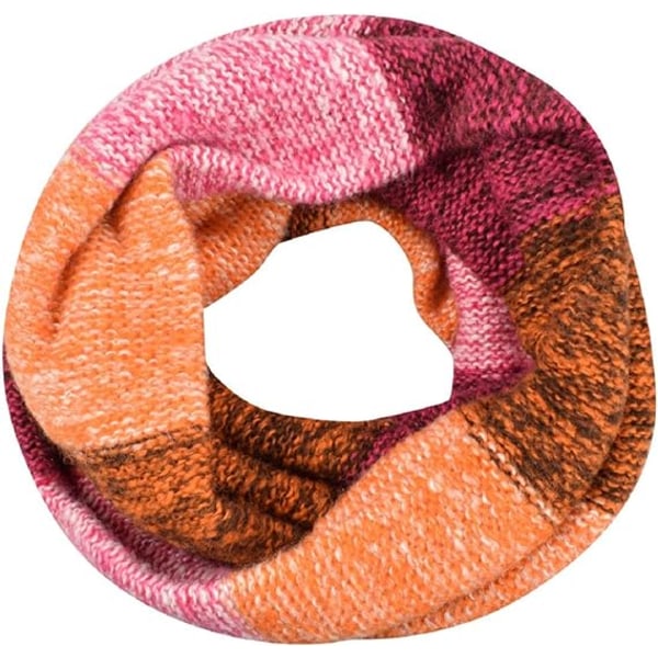 Kvinder farverigt halstørklæde Vinterstrikket løkke Infinity tørklæde Warm Wrap Cowl (C)