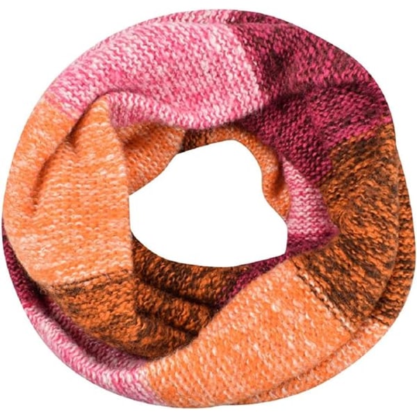 Kvinnor Färgglad Halsduk Vinter Stickad Loop Infinity Scarf Varm Wrap Cowl (C)