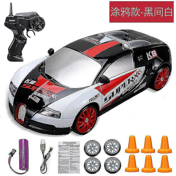 2,4 g Drift Rc Bil 4wd Rc Drift Bil Leksak Fjärrkontroll Gtr Modell Ae86 Fordon Bil Rc Racing Bil Leksak För Barn Julgåvor Bugatti W-1Battery