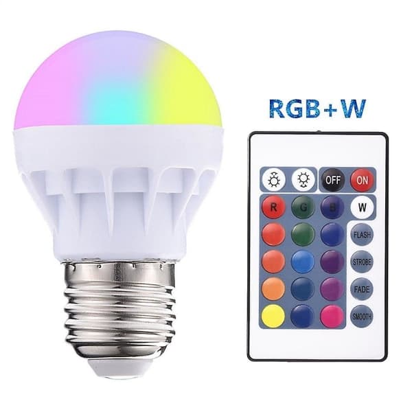4 stk. E27 Smart Control Lampe LED RGBW Justerbar