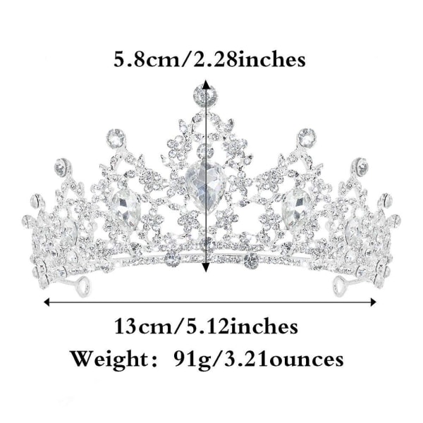Queen Crown och Tiara Princess Crown för kvinnor och flickor Crystal pannband för brud