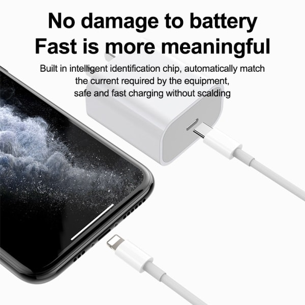 iPhone-laturi Nopea laturi - Adapteri + Kaapeli 20W USB-C 2m Valkoinen