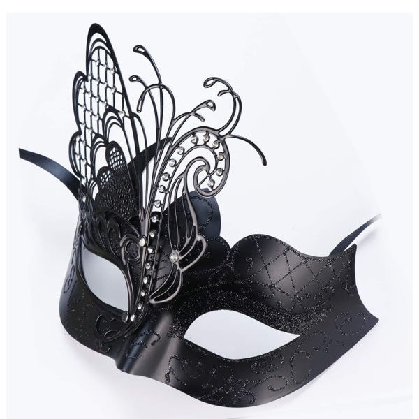 Flotte sommerfugl-rhinestone metall venetiansk kvinnemaske for M