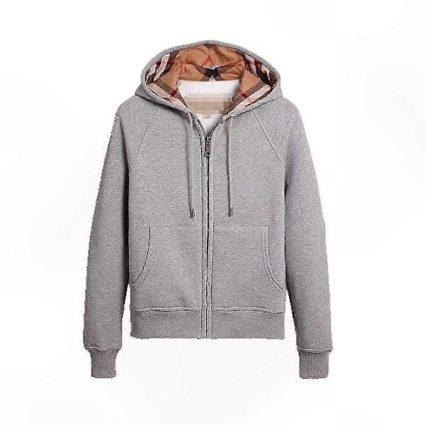 Brittisk Stil Unisex Hooded Pullover Dragkedjejacka för Män och Kvinnor Silvergrå XL Silver Gray XL
