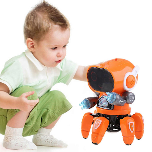 Elektronisk Robot Leksak Sjungande Musikrobot med Musikaliska och Färgglada Ljus