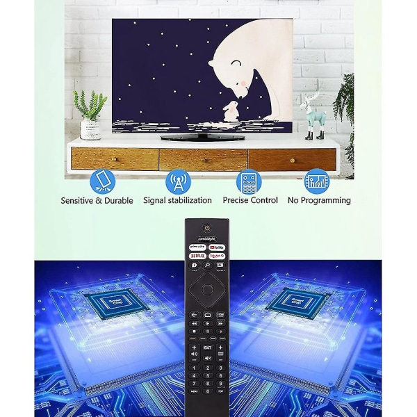 Philips Ambilight 4k Ultra Hdr Oled Android Smart TV fjernkontroll erstatning
