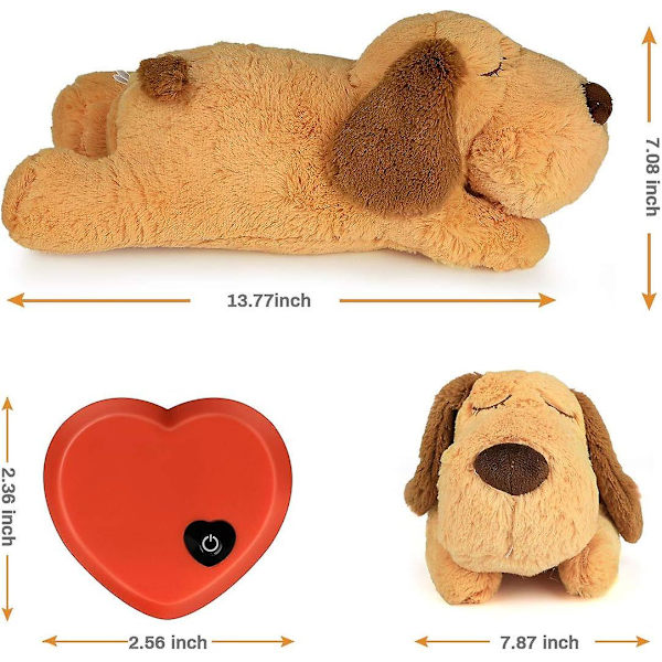 Auniq Valptoyleksak med hjärtslag, Valpar Separationsångest Hund Leksak Mjuk Plysch Sovande Kompis Beteendehjälp Leksak Valp Hjärtslag Leksak För Valpar Hund P