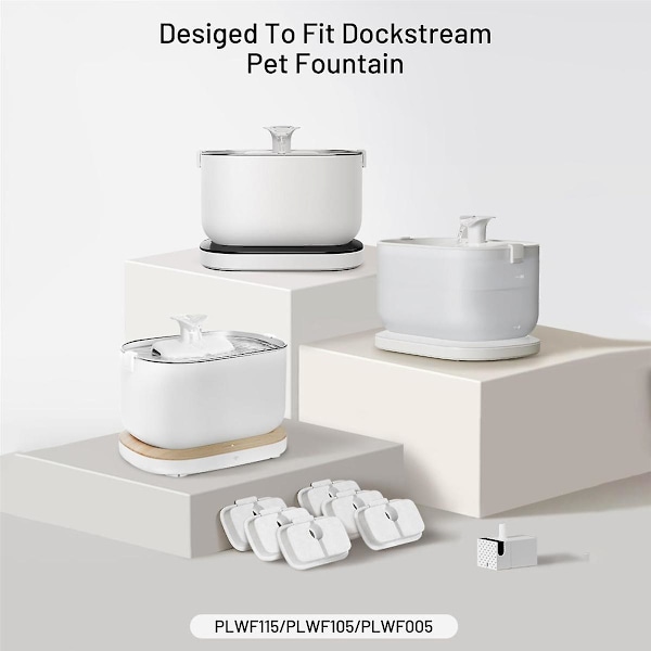 12 stk. udskiftningsfiltre til Dockstream trådløs vandfontæne Plwf005/plwf115/wf105, kæledyrsfontæne